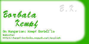 borbala kempf business card